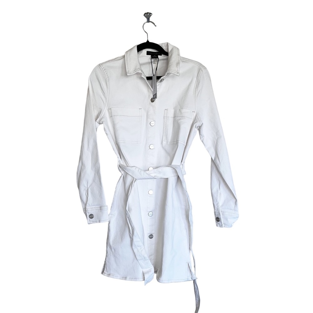 NWT Sanctuary The Utility Shirt Dress White Belted - Picture 11 of 11